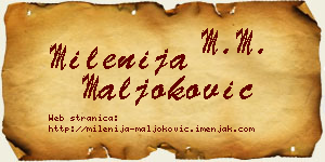 Milenija Maljoković vizit kartica